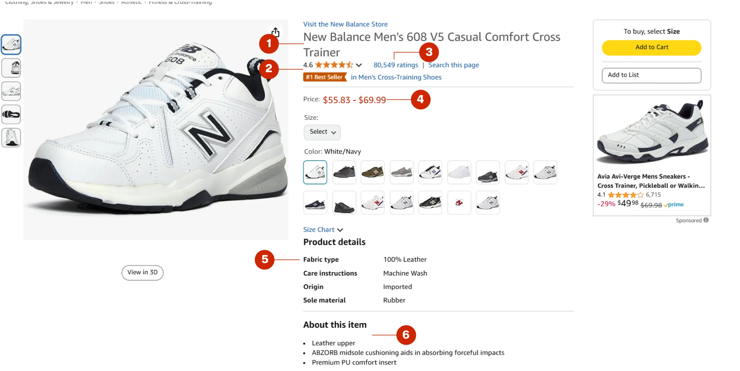 Data scraped from Amazon’s product page