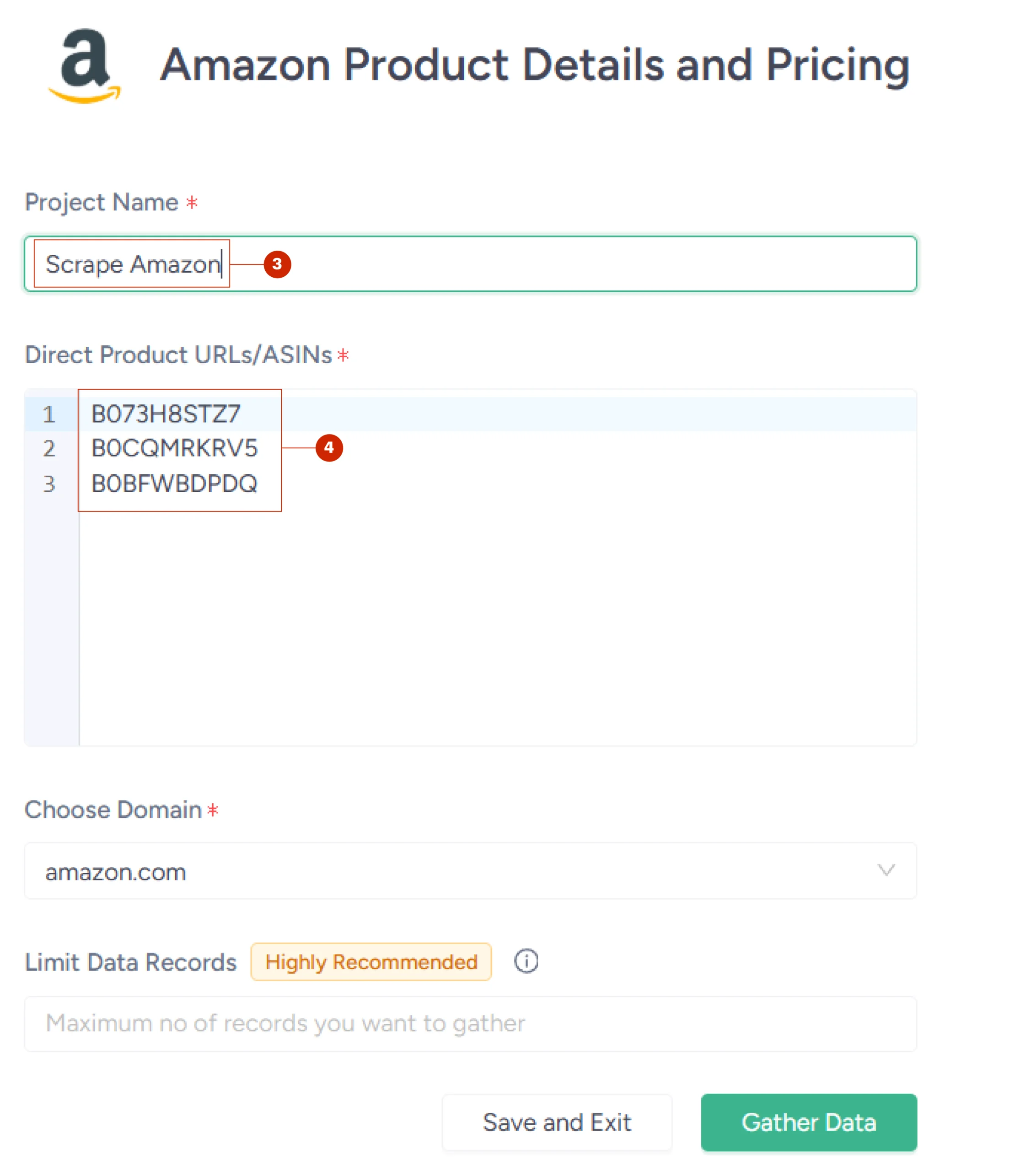 Setting up Amazon Product Details and Pricing Scraper

