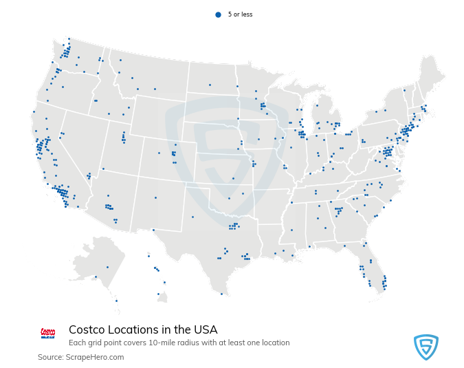 Costco Locations Usa Map The Largest Discount Stores In The Us - Location Analysis
