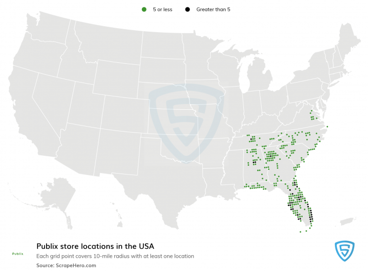 Publix store locations in the US