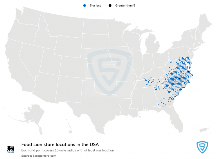 Food Lion store locations in the US