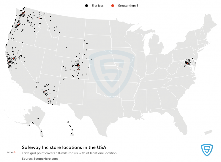 Safeway Inc store locations in the US
