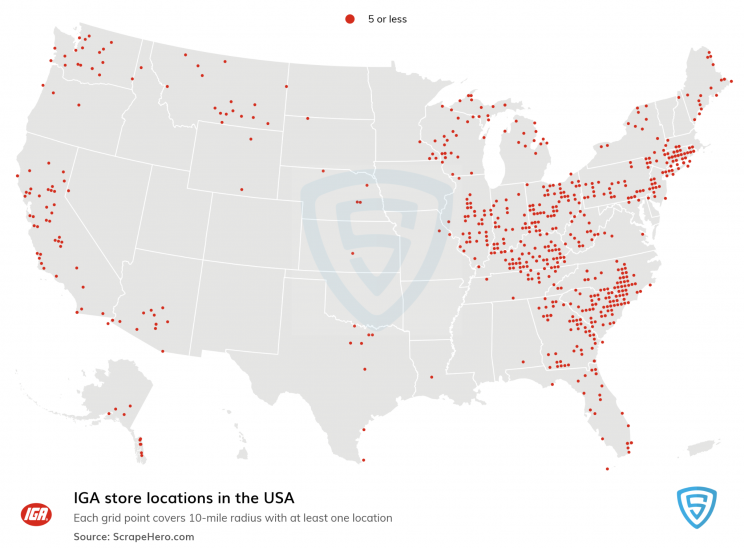 IGA store locations in the US