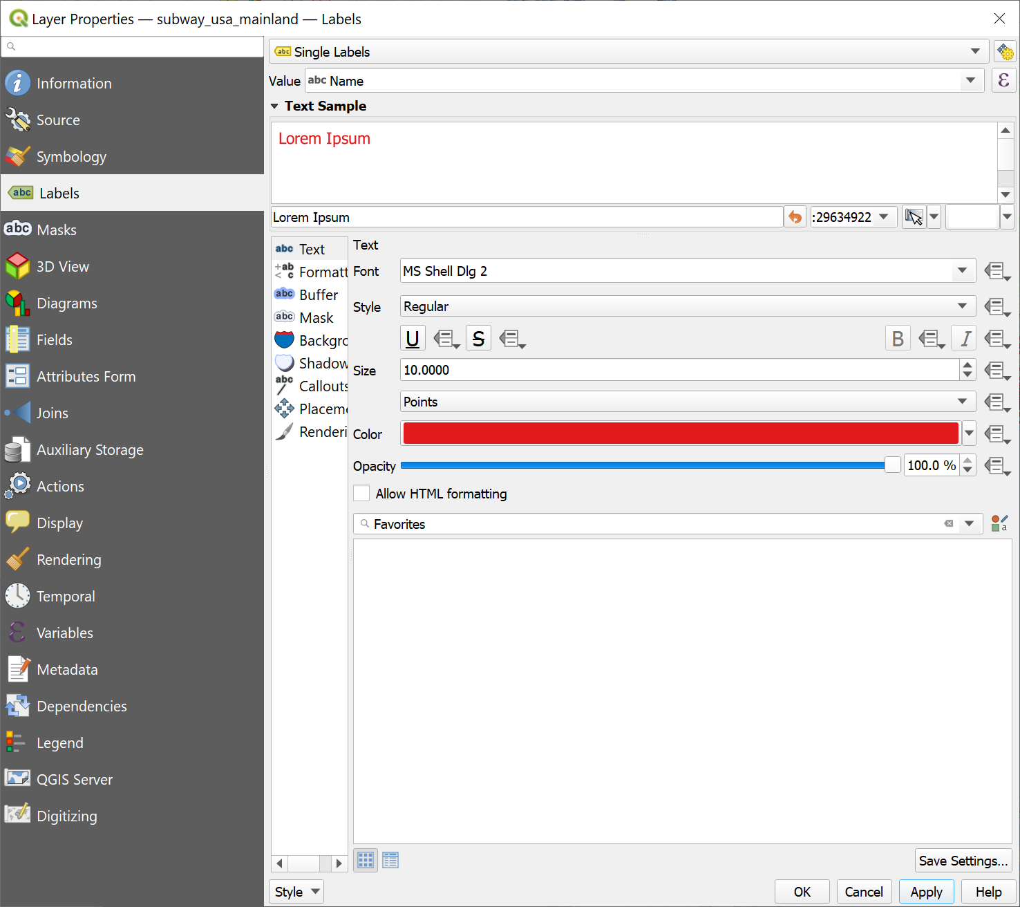 Configuring the font, font color, font size, opacity, and other attributes.