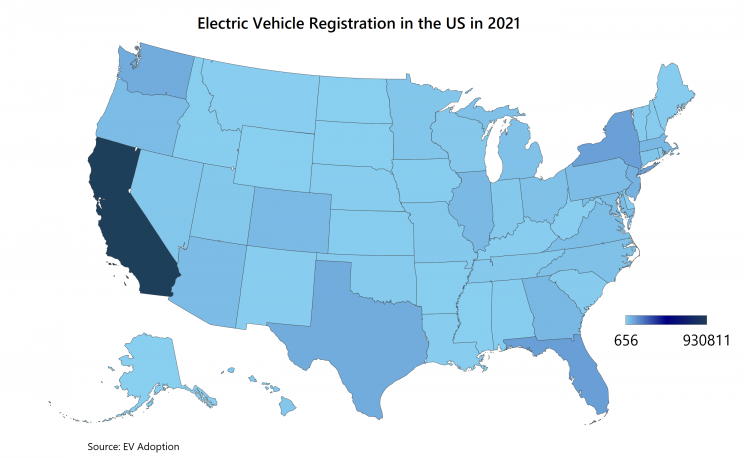 US Electric Vehicle registration, 2021