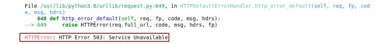 Amazon blocking 503 status error read html pandas