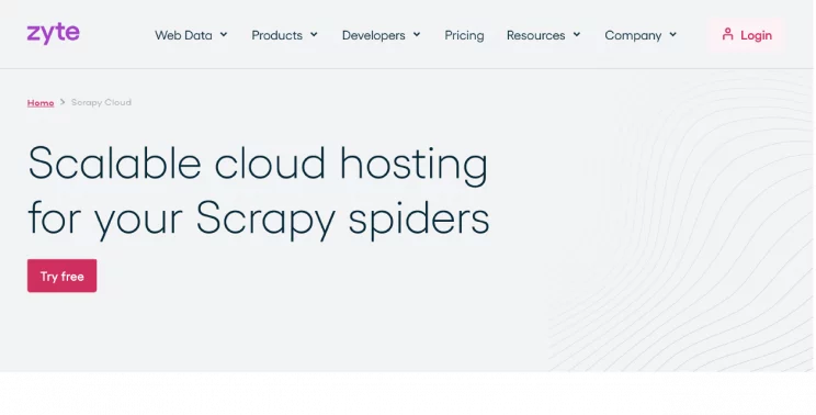 ScrapyCloud, a cloud web scraper by zyte