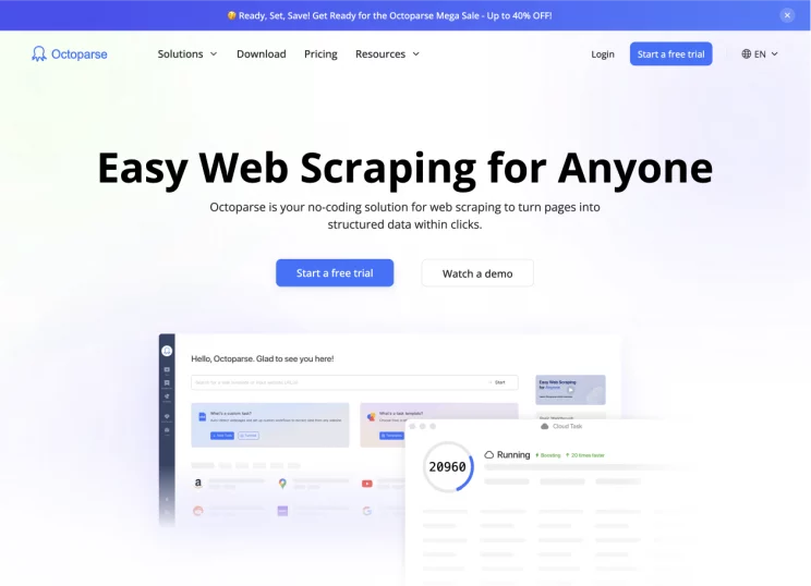Octoparse,  one of the best web scraping tools available.