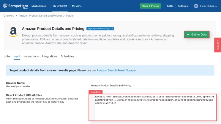 ScrapeHero Cloud, one of the best web scraping tools in action.