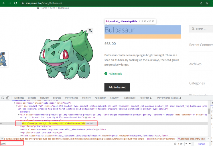 collecting data points' title from node h1 for web scraping in R