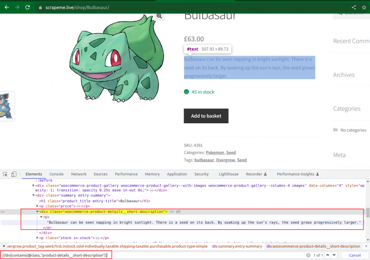 collecting product description for web scraping in R