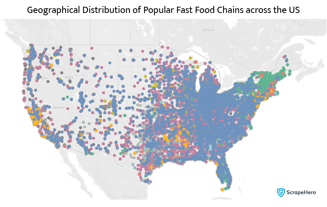 distribution of Fast Food Chains in the US