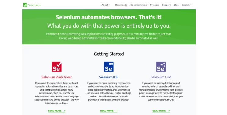 A screenshot of Selenium, one of the best web scraping tools and software in 2024. 