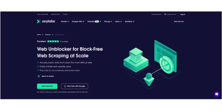 A screenshot of Web Unblocker- Oxylabs, one of the best web scraping tools in 2024. 