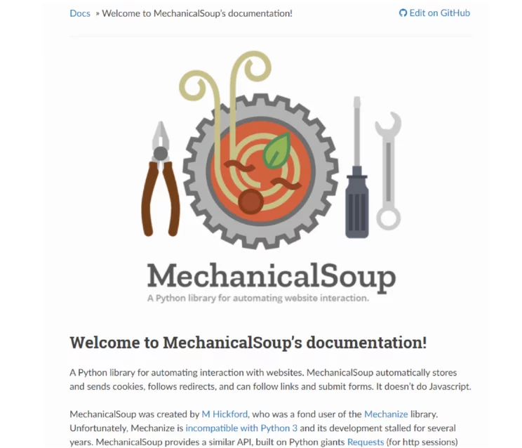  MechanicalSoup website