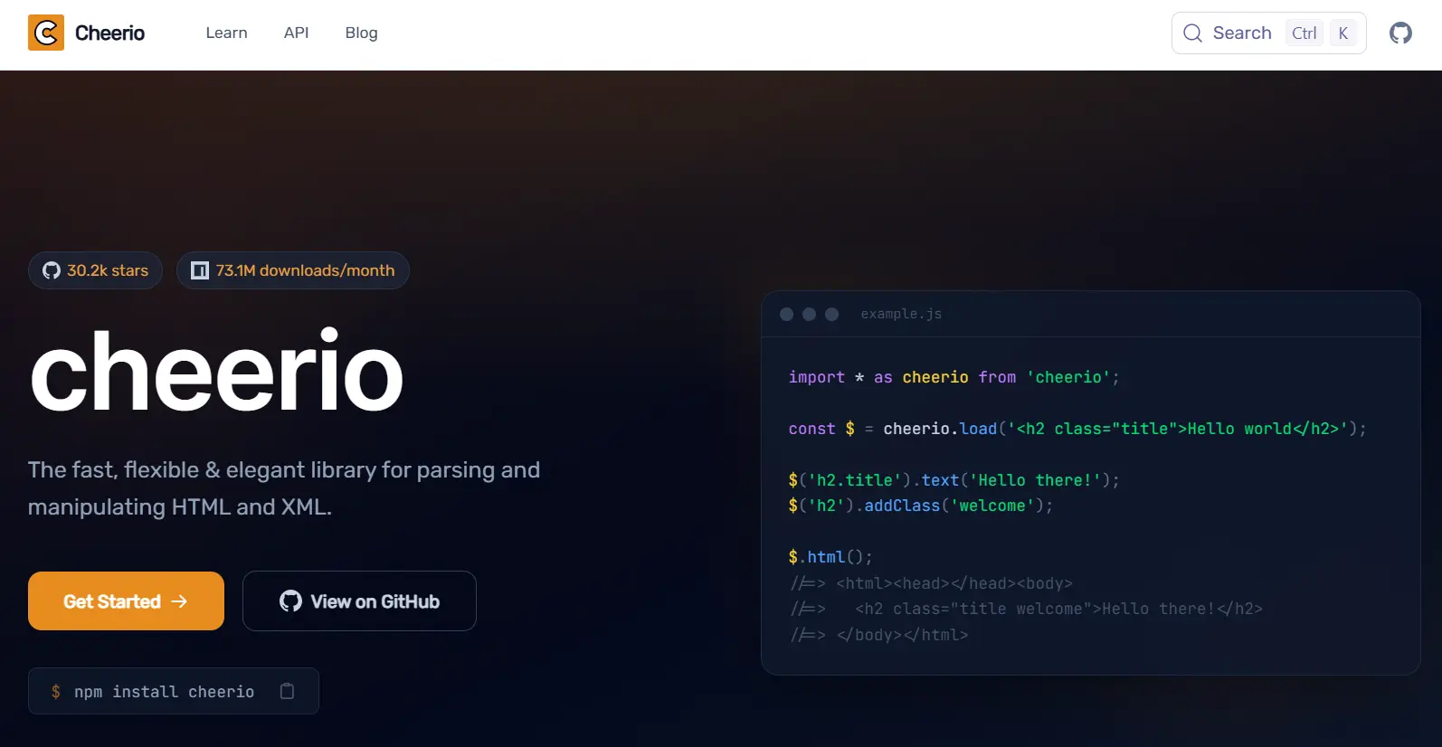 Home page of Cheerio