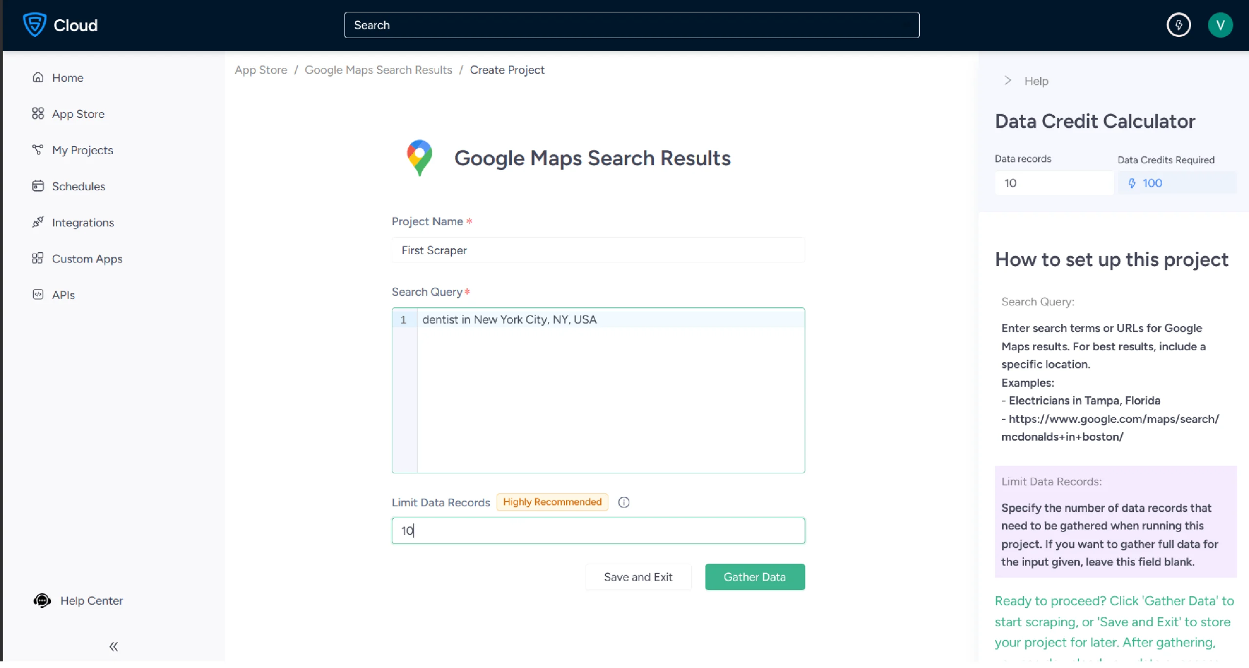 Google search result Scraping Google Maps