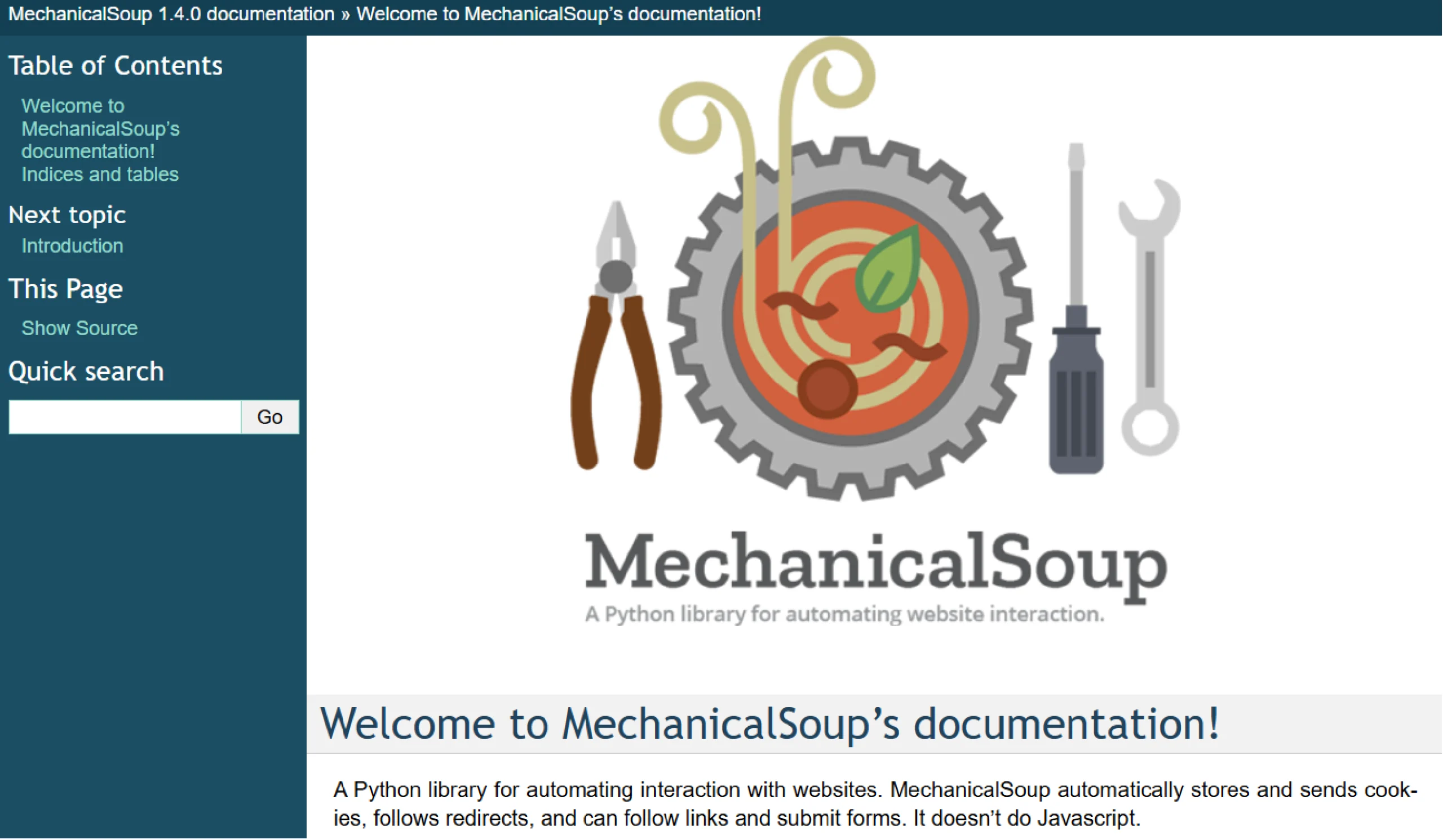 Documentation showing Python browser automation for simple scraping tasks.