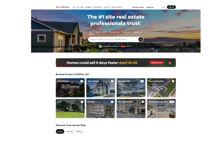 Realtor.com Homepage