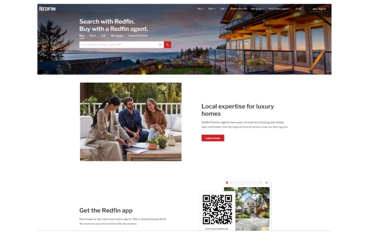 Redfin Homepage