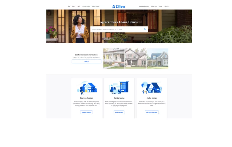 Zillow Homepage