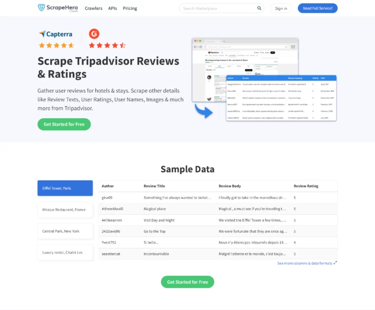 ScrapeHero TripAdvisor Scraper