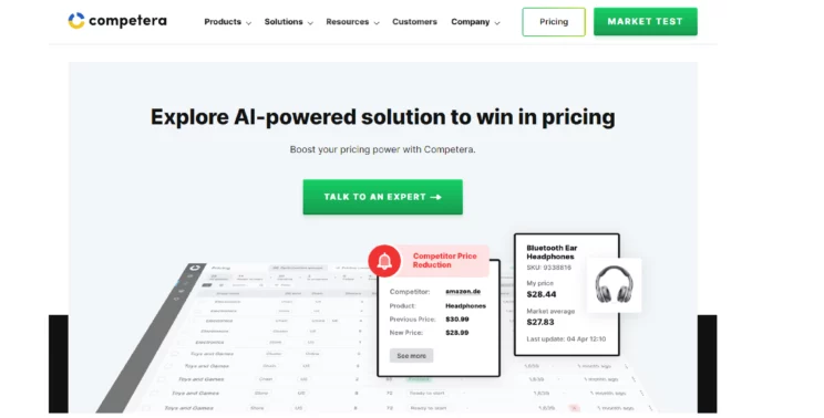 The home page of Competera