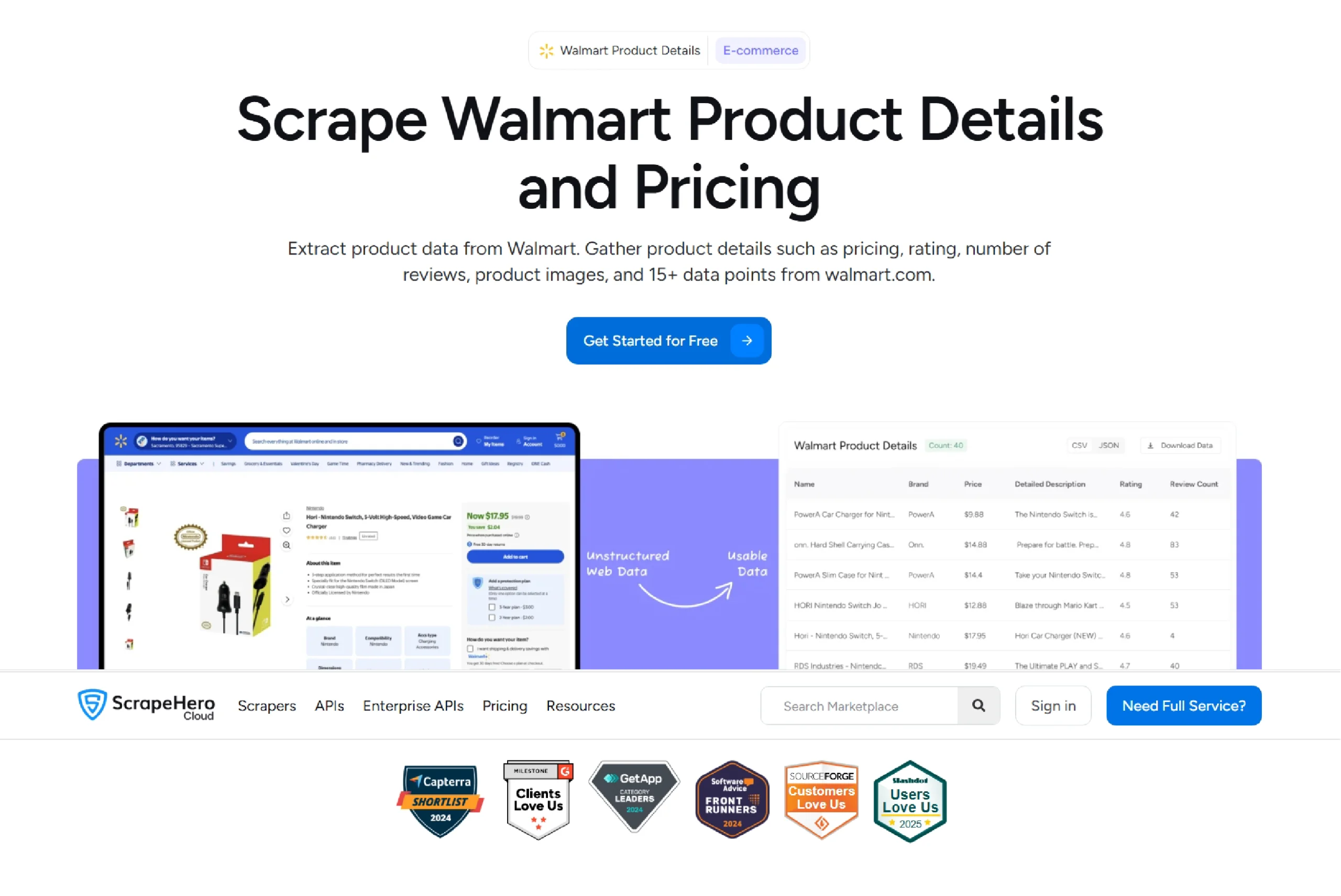 Walmart product details & pricing scraper from ScrapeHero