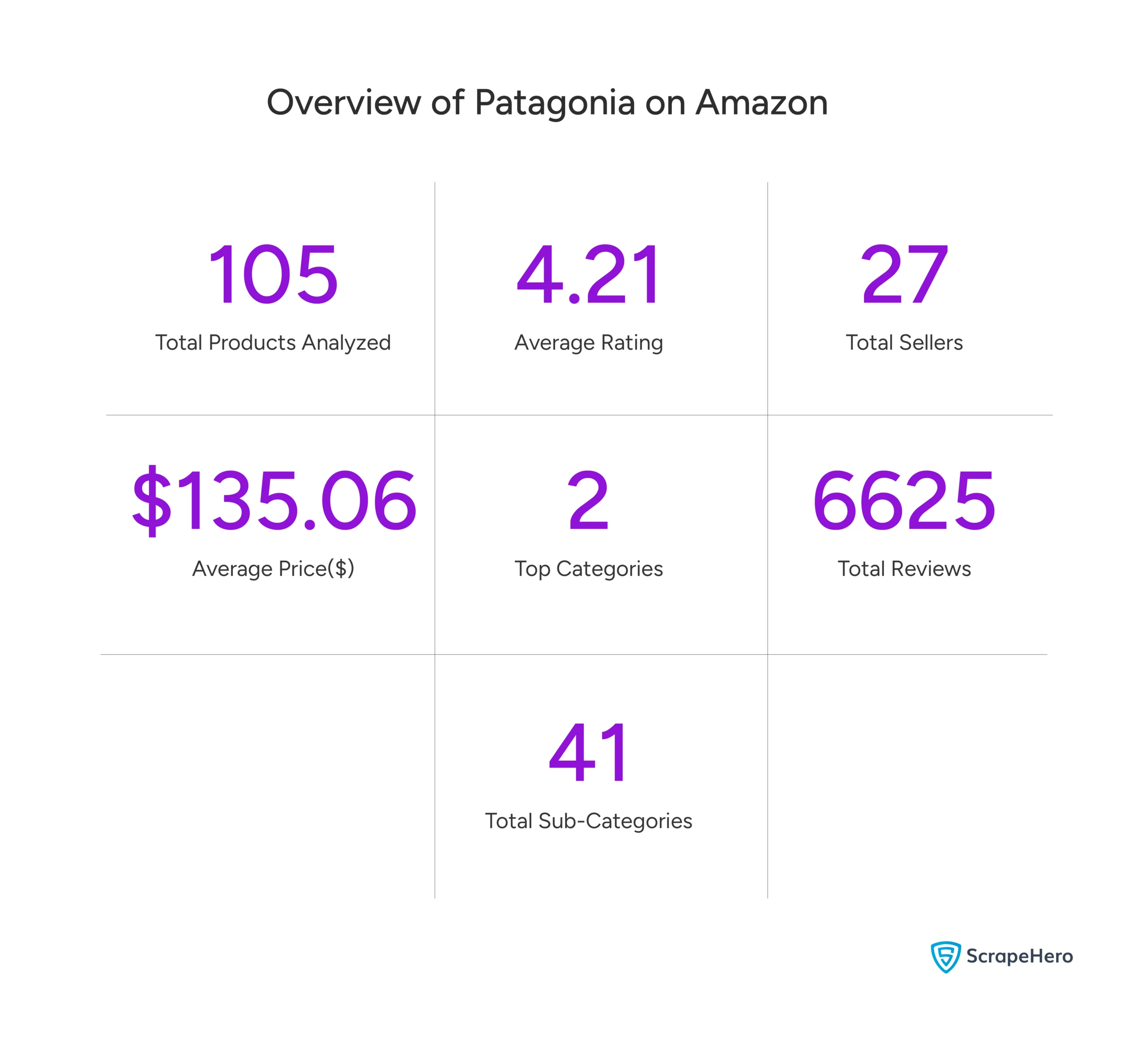An overview of Patagonia on Amazon. 