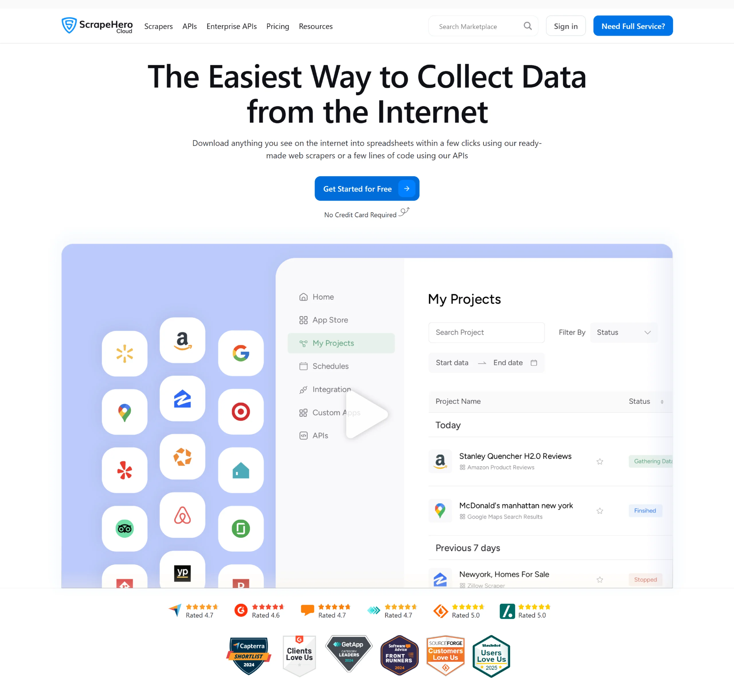 ScrapeHero Cloud Homepage
