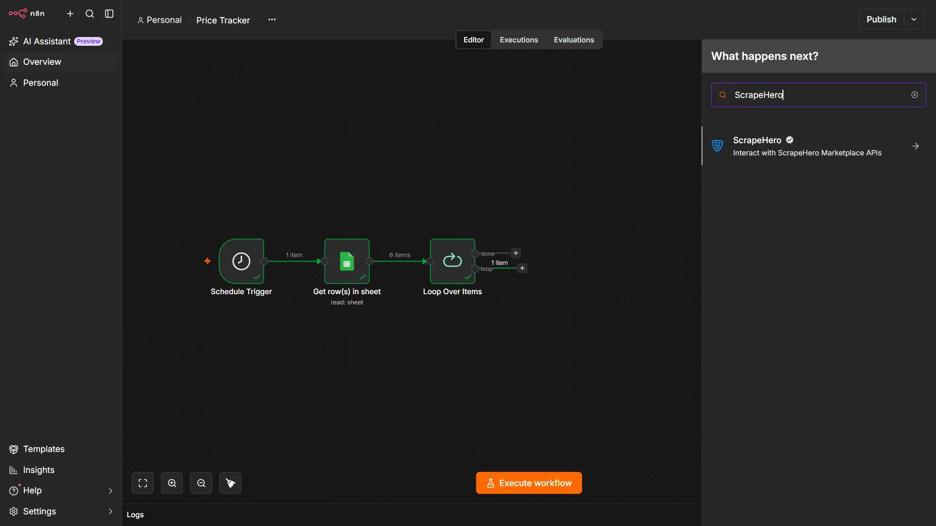 Searching and adding a ScrapeHero n8n node