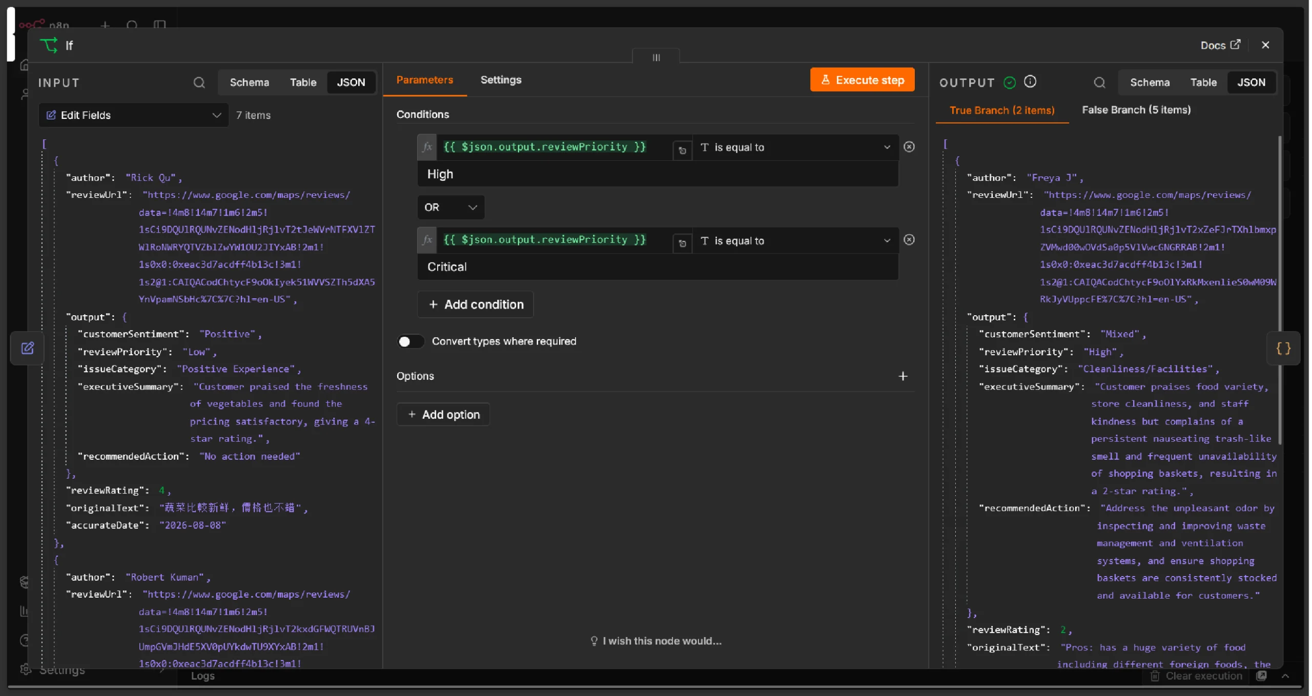 n8n's If node configuration