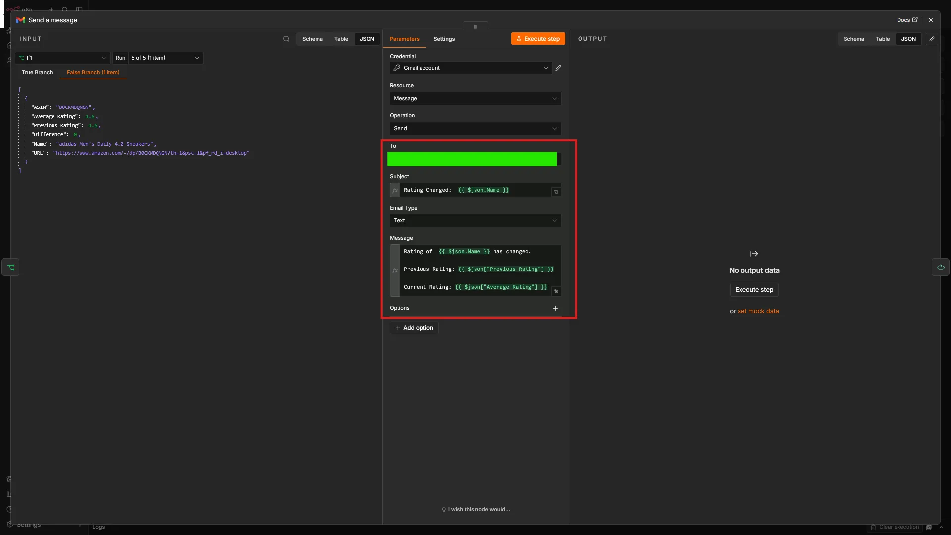 Configuring the Gmail node
